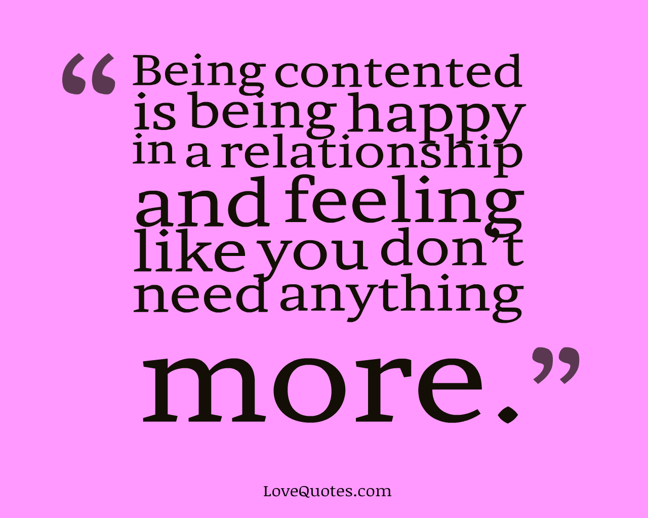 Being Contented Is Being Happy