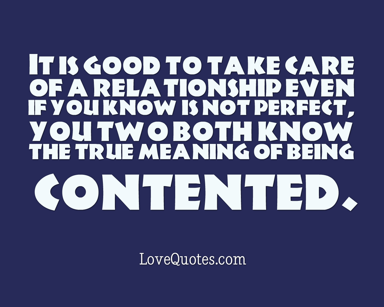 Being Contented