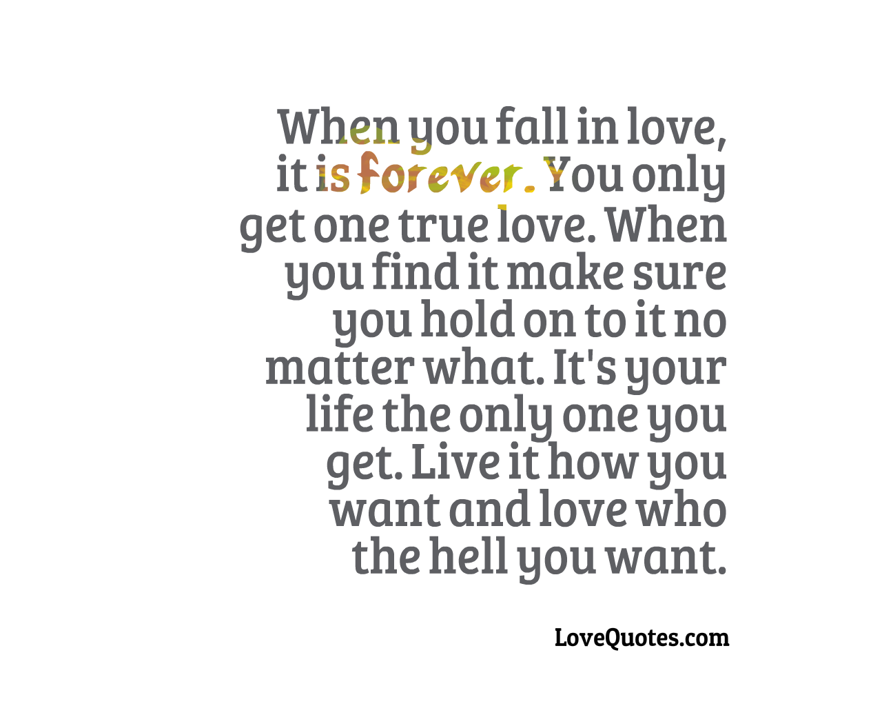 When You Fall In Love