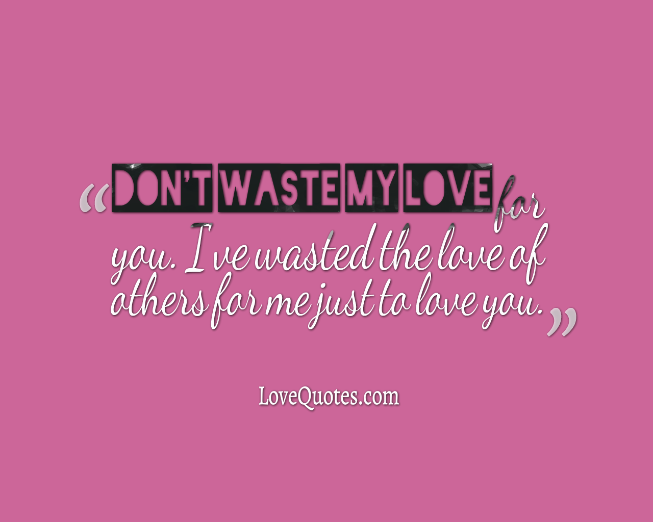 Dont Waste My Love