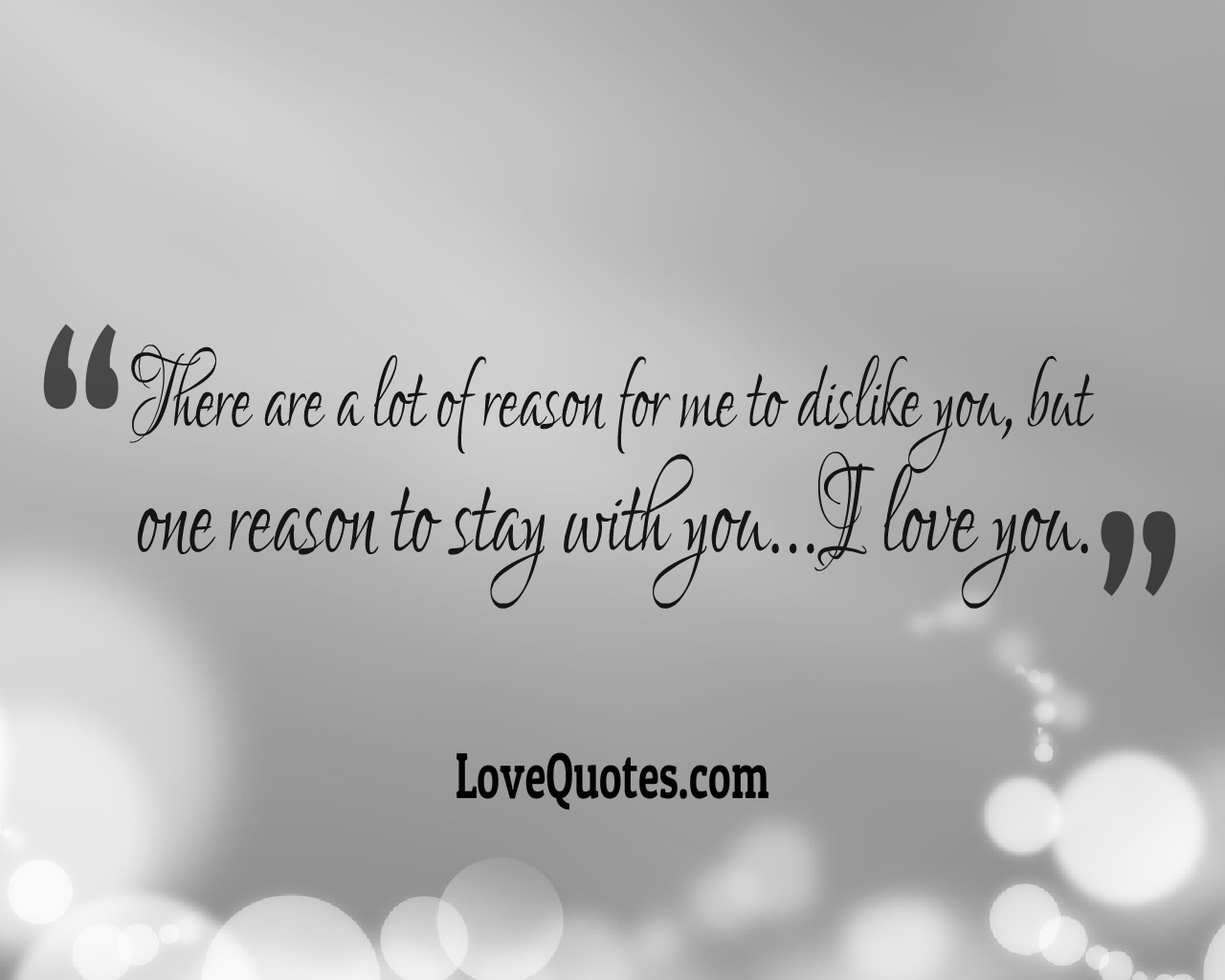 One Reason To Stay