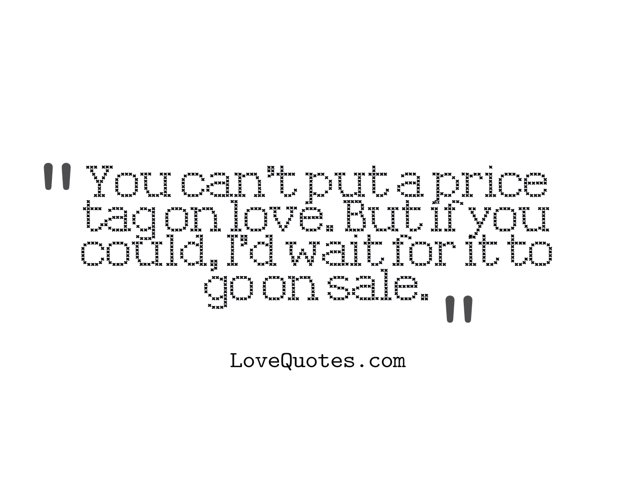 Price Tag On Love