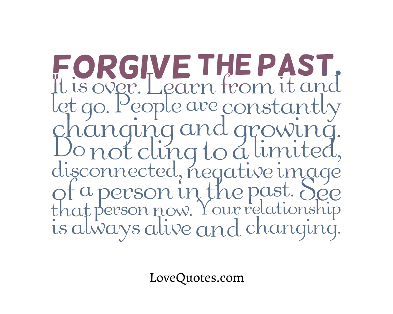 Forgive The Past