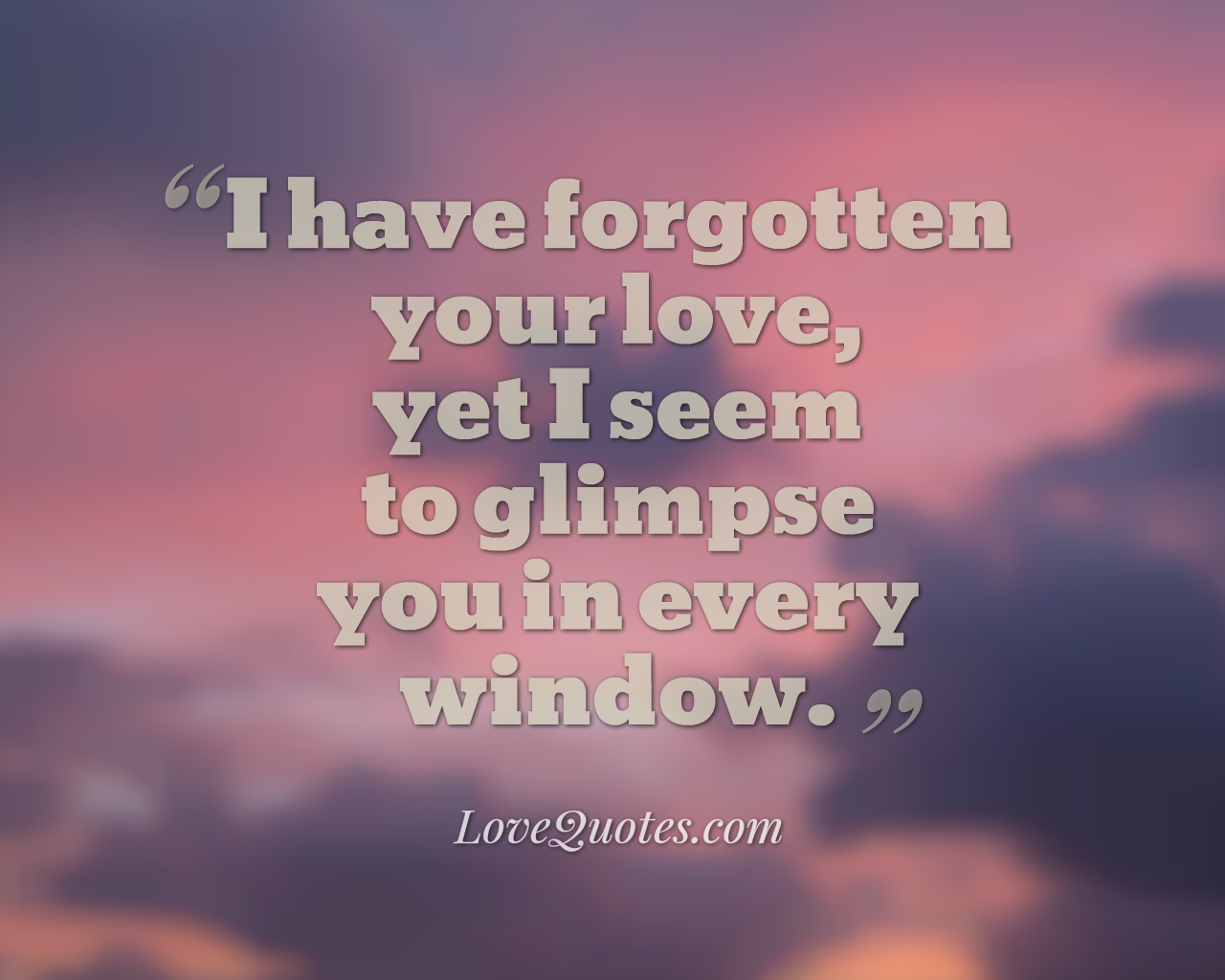 I Have Forgotten Your Love