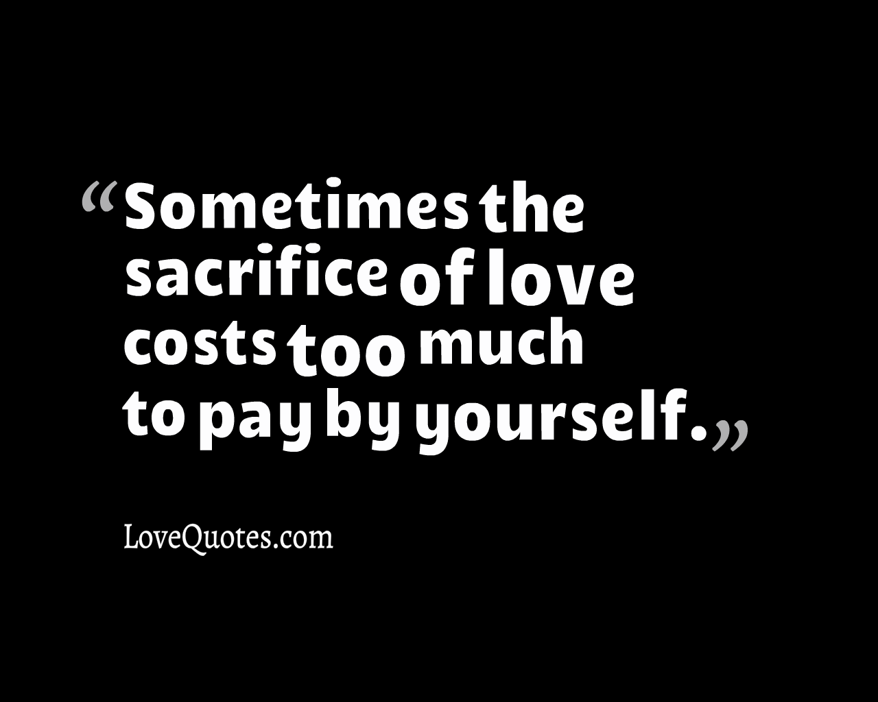 The Sacrifice Of Love