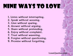 Nine Ways To Love