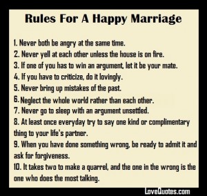 Rules Of A Happy Marriage