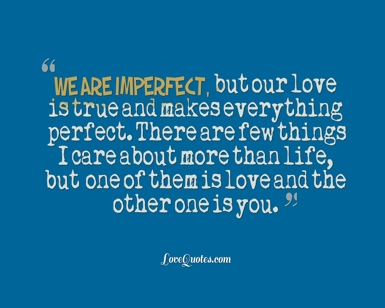 We Are Imperfect