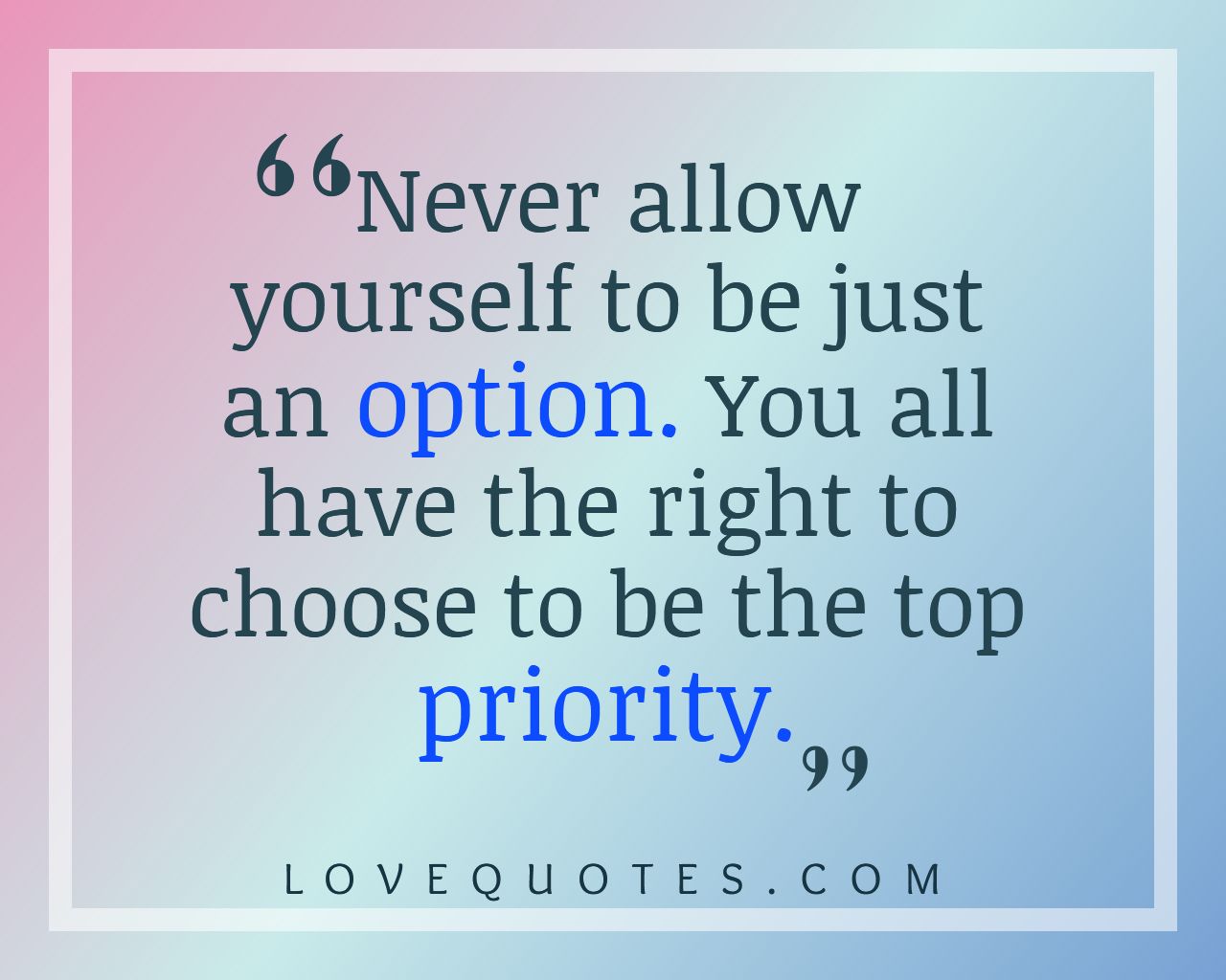 The Top Priority