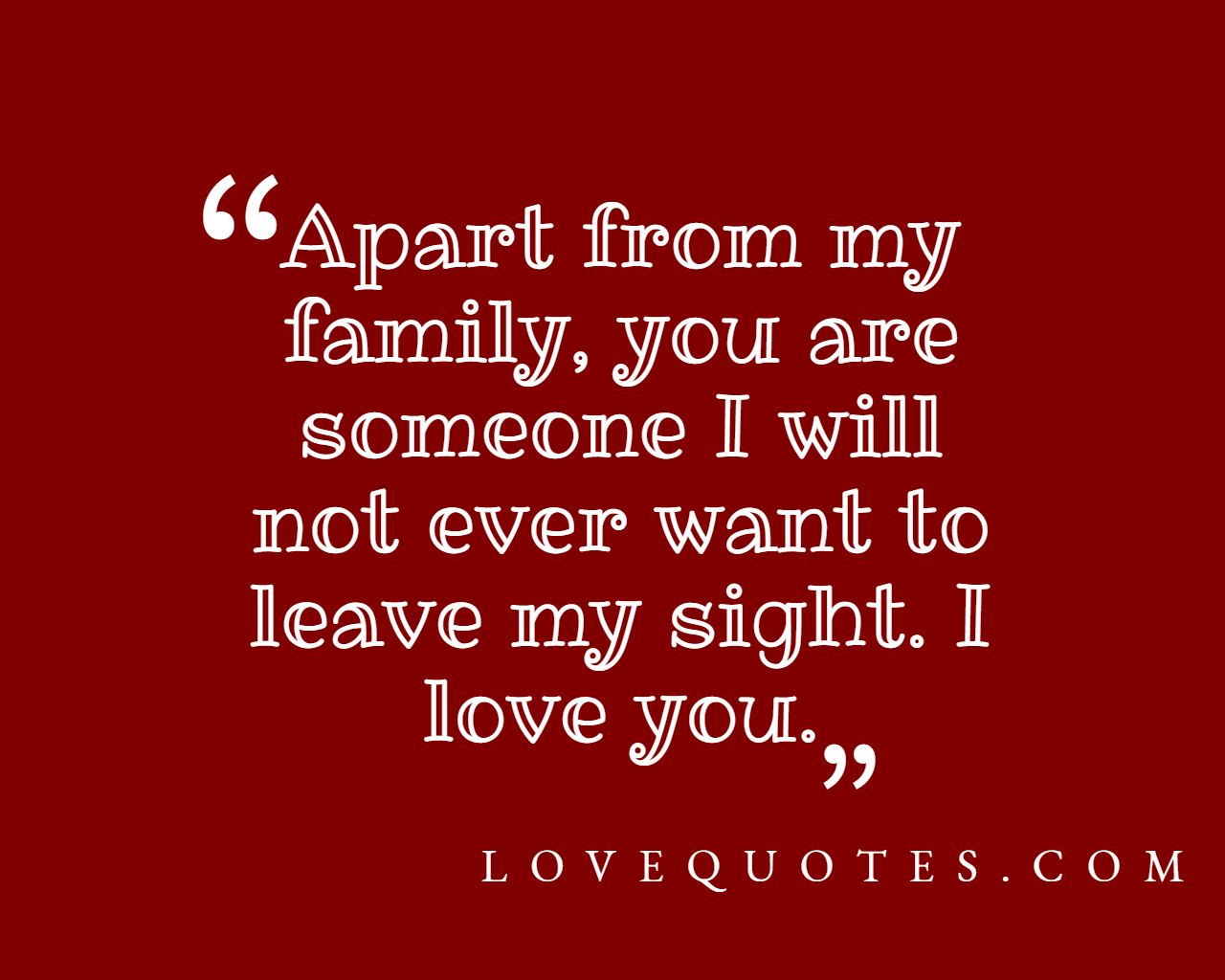Apart From My Family