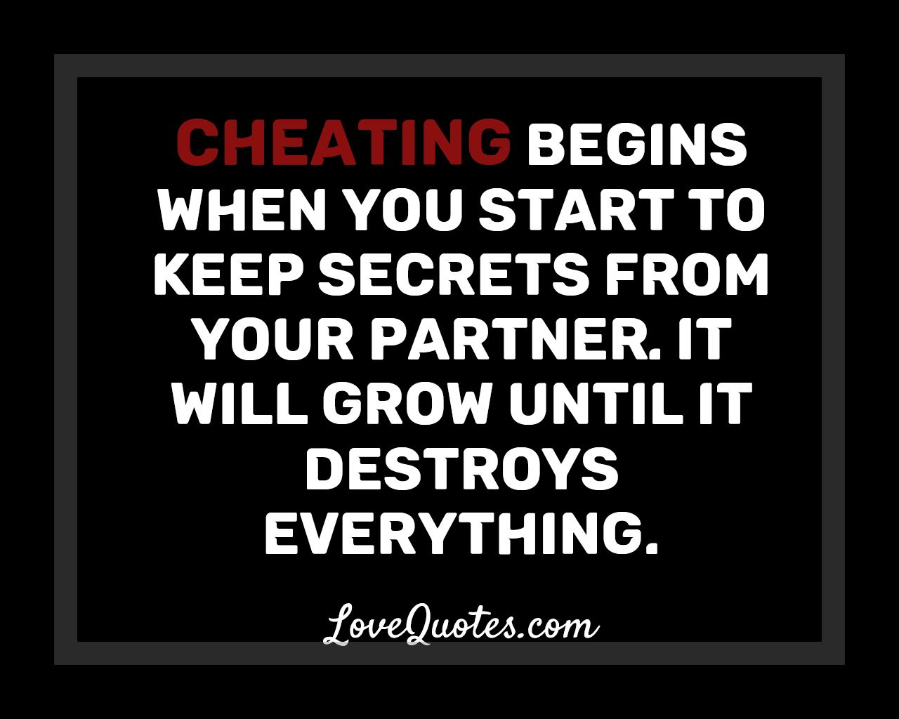 Cheating Begins