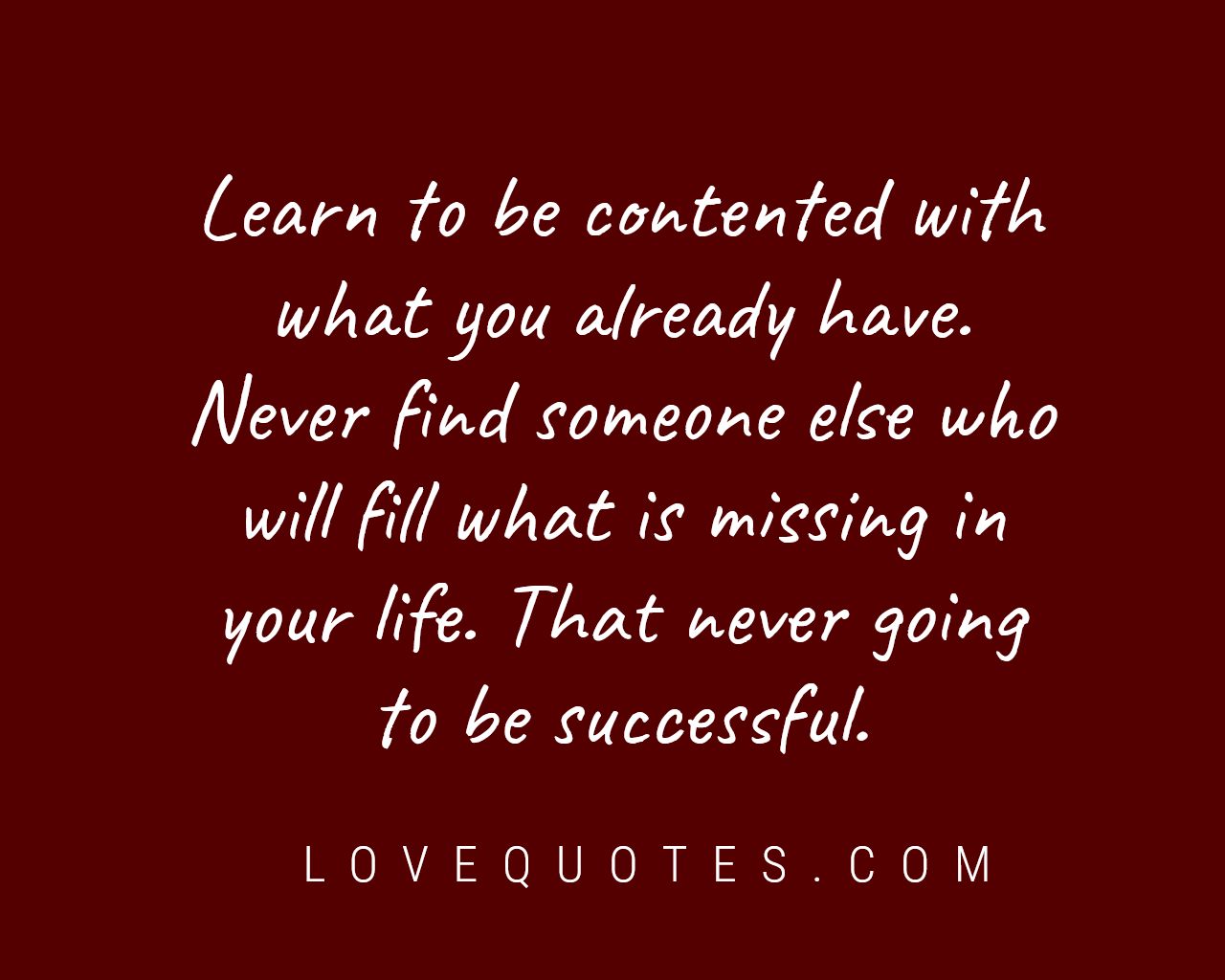 Learn To Be Contented