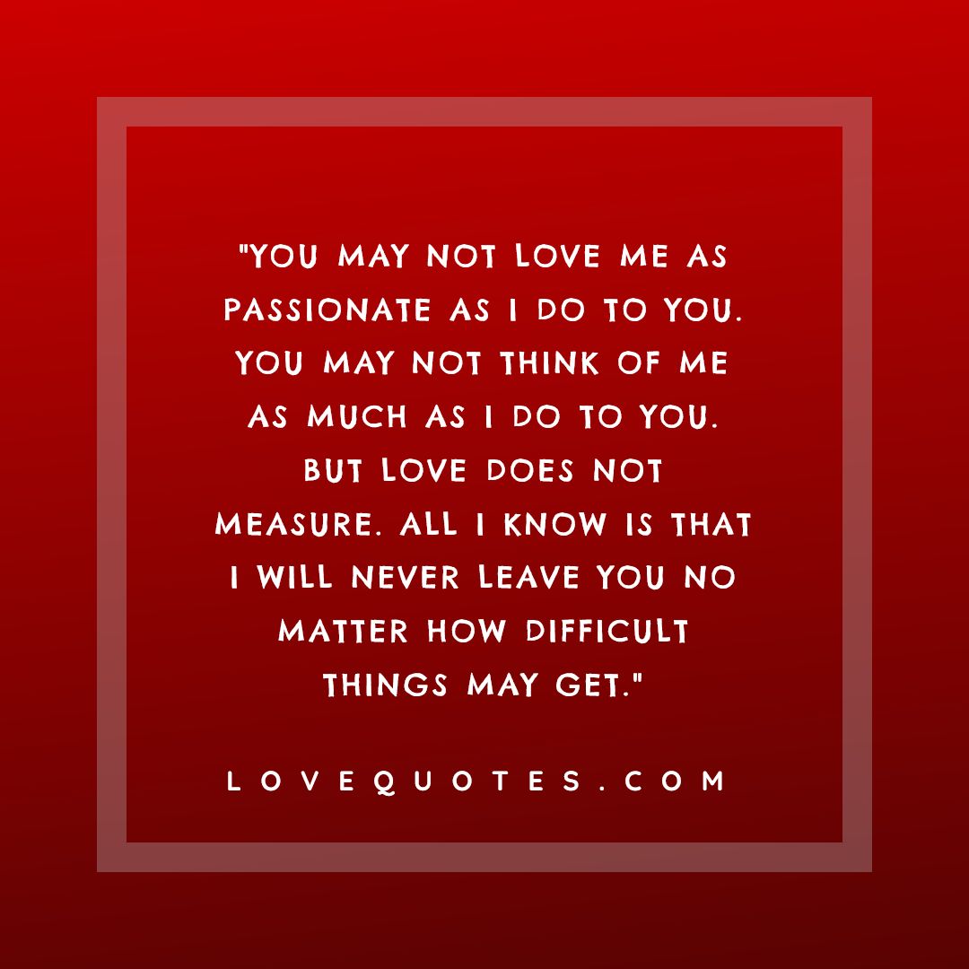 Love Does Not Measure