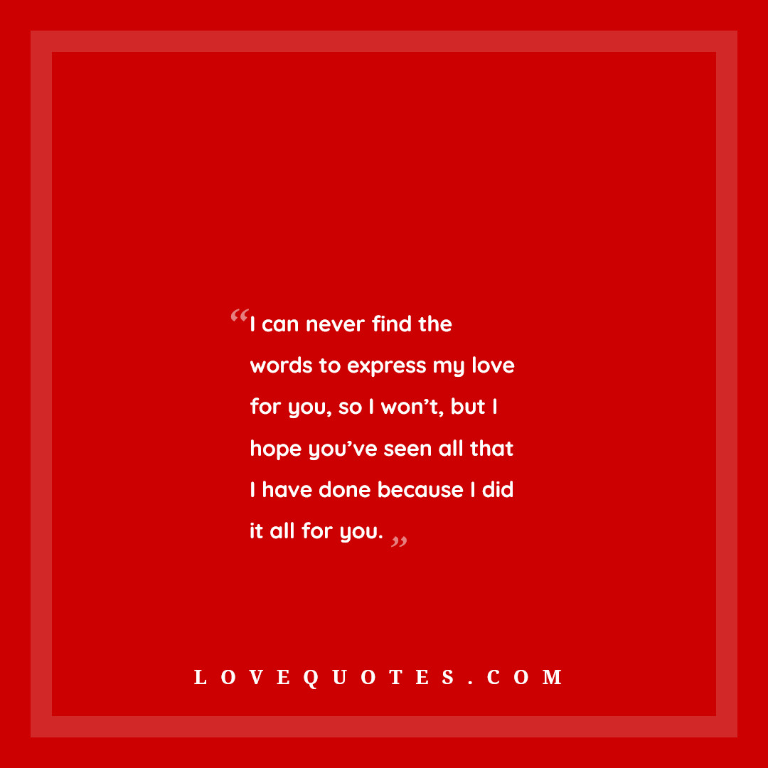 The Words To Express My Love