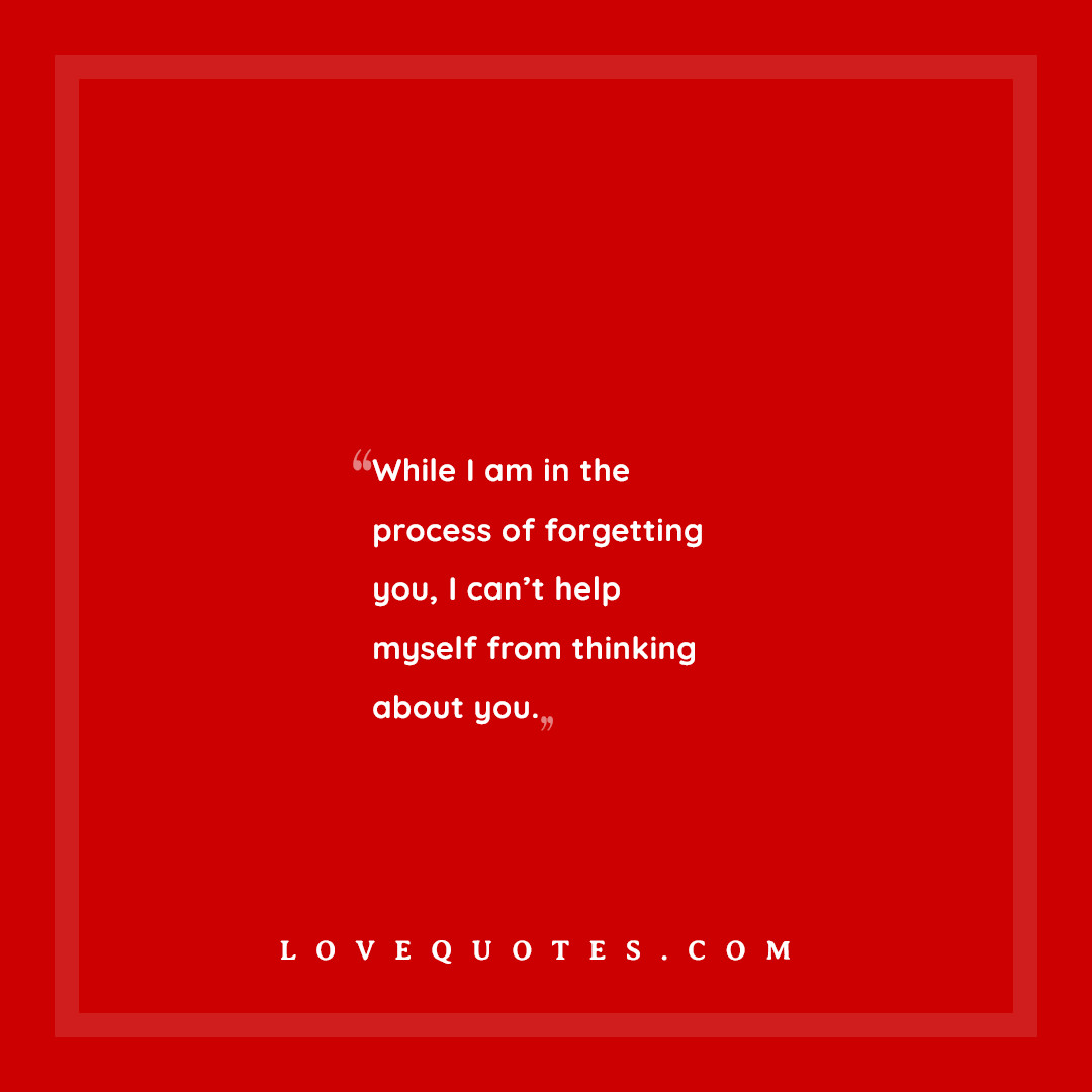 The Process Of Forgetting You